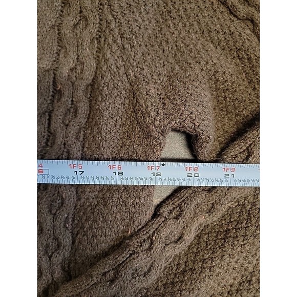 AEROPOSTALE Woman's Jr's Brown Chunky Cable Knit Cardigan Sweater Pockets XL - Picture 9 of 10
